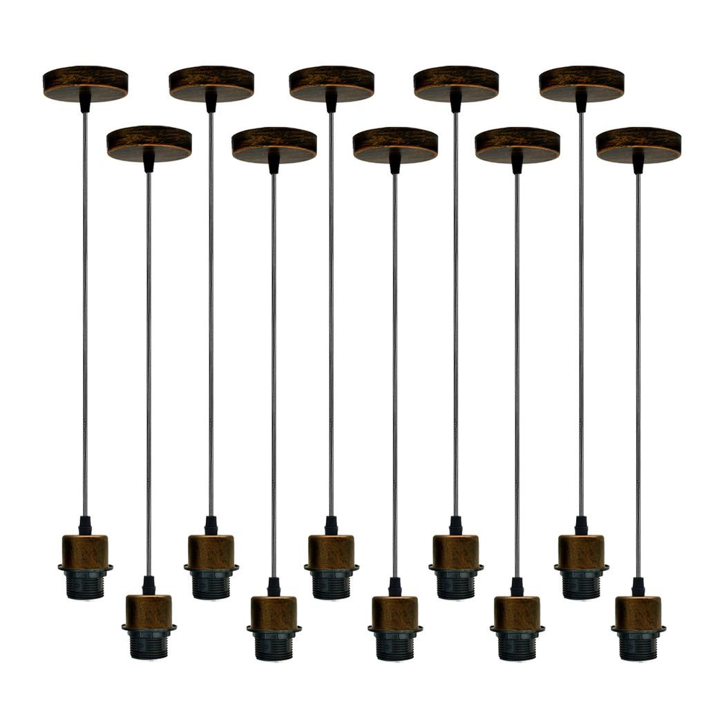 10 Pack Vintage Retro E27 Pendant Light Holder Set