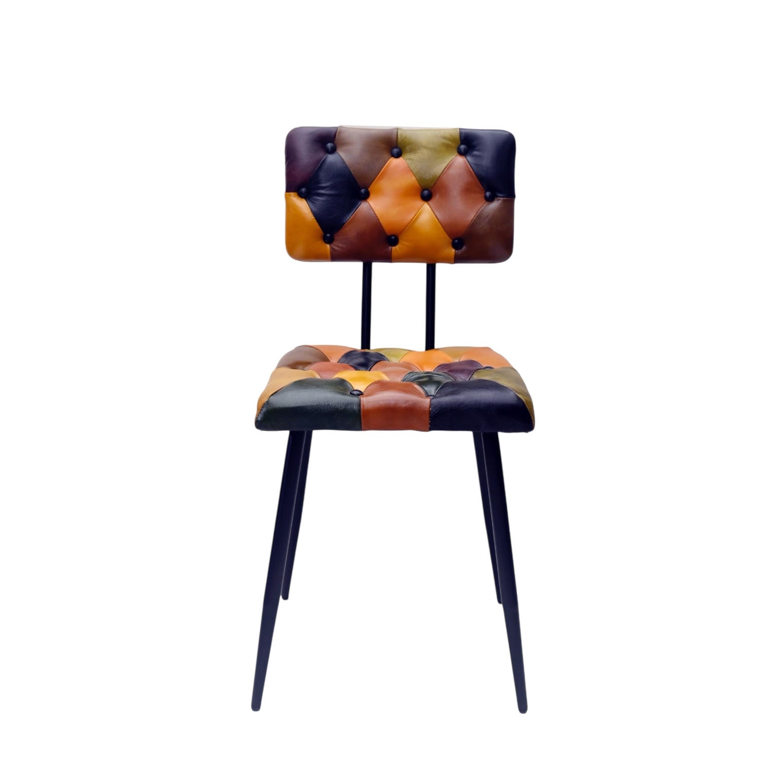 MSL 85cm Leather Chair with Harlequin Diamond Pattern