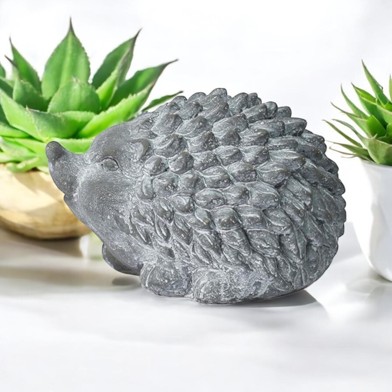 MSL 21cm Grey Cement Hedgehog Garden Ornament