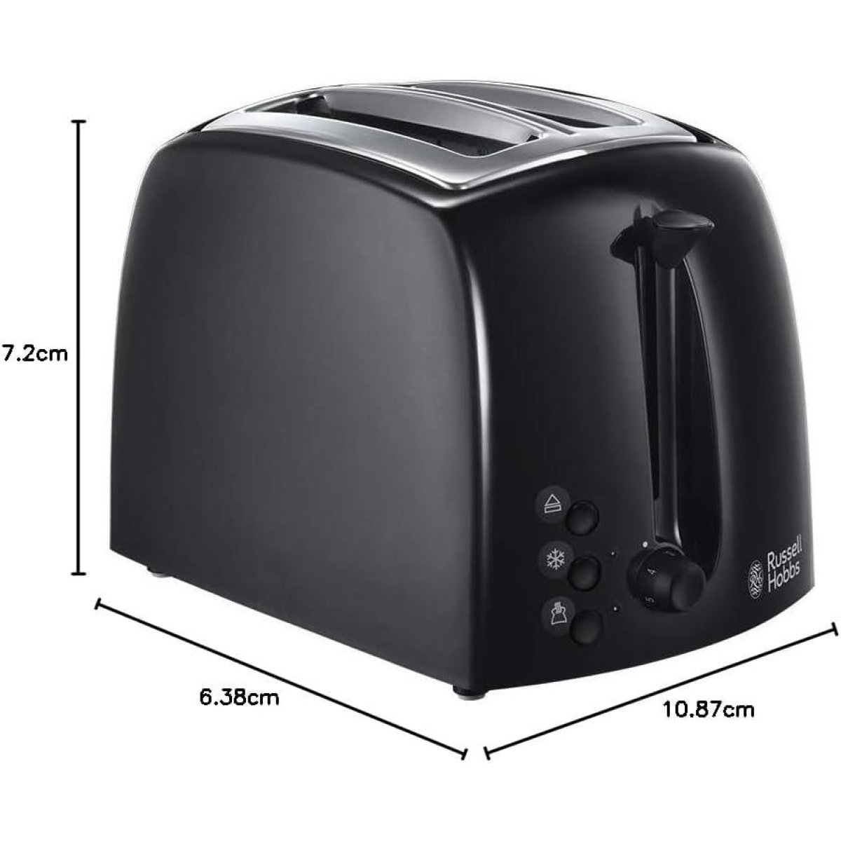 Russell Hobbs Textures 2-Slice Toaster 850 W, Black 21641