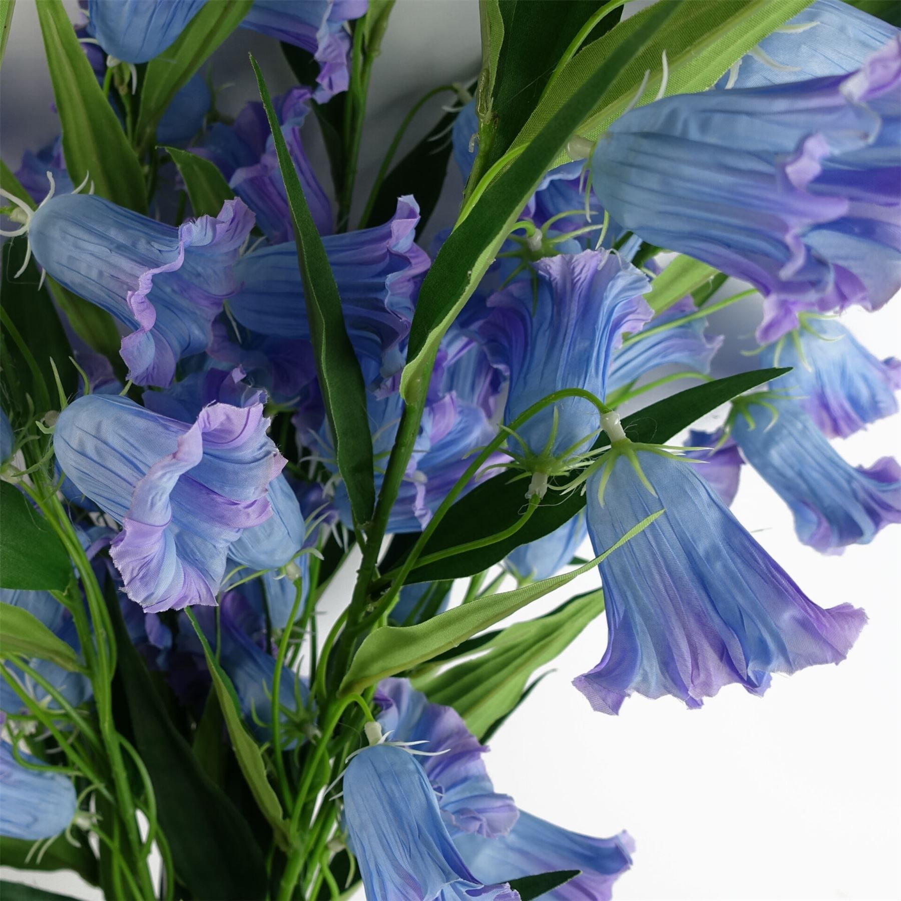 Leaf 100cm Artificial Trumpet Flower Stem with Silk Flowers and Wired Shapable Stem