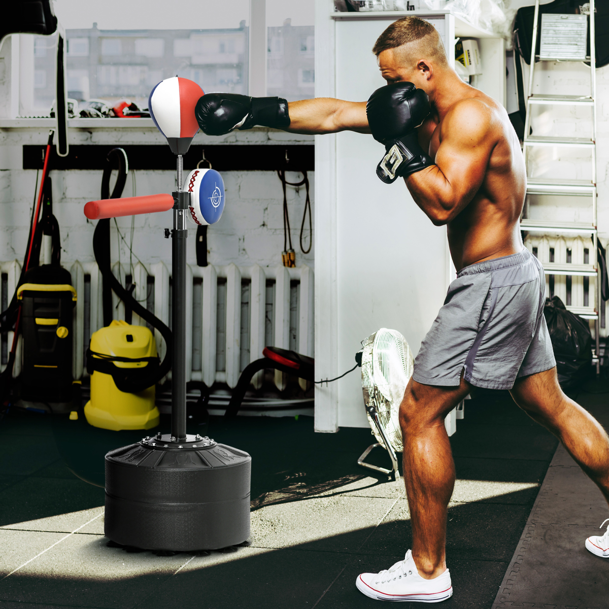 SPORTNOW Adjustable Freestanding Speed Bag Stand with Reflex Bar