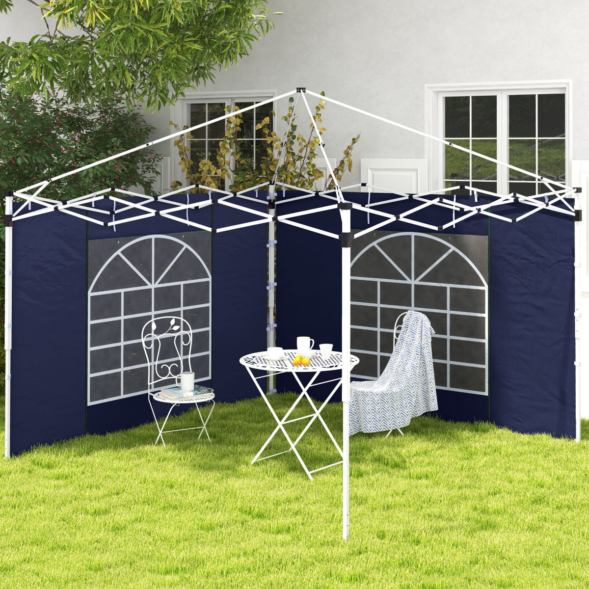 Outsunny Blue Gazebo Side Panels Replacement for 3x3m/3x6m Canopy, 2 Pack