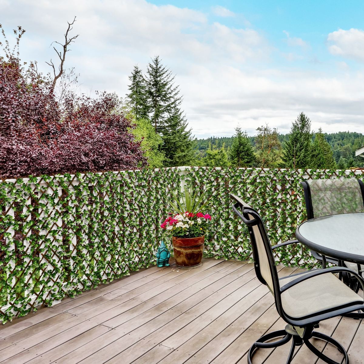 Outsunny 2 Pieces Decorative Trellis with Artificial Leaves, 2m x 1m, Eucalyptus