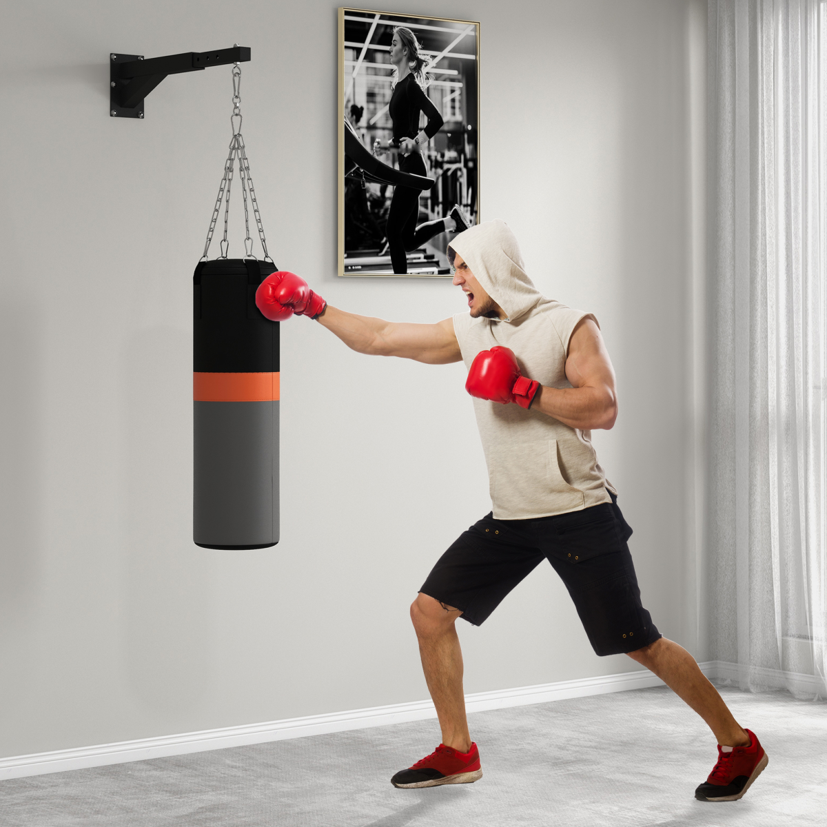 SPORTNOW 5-Length Adjustable Boxing Punch Bag Bracket, 60kg