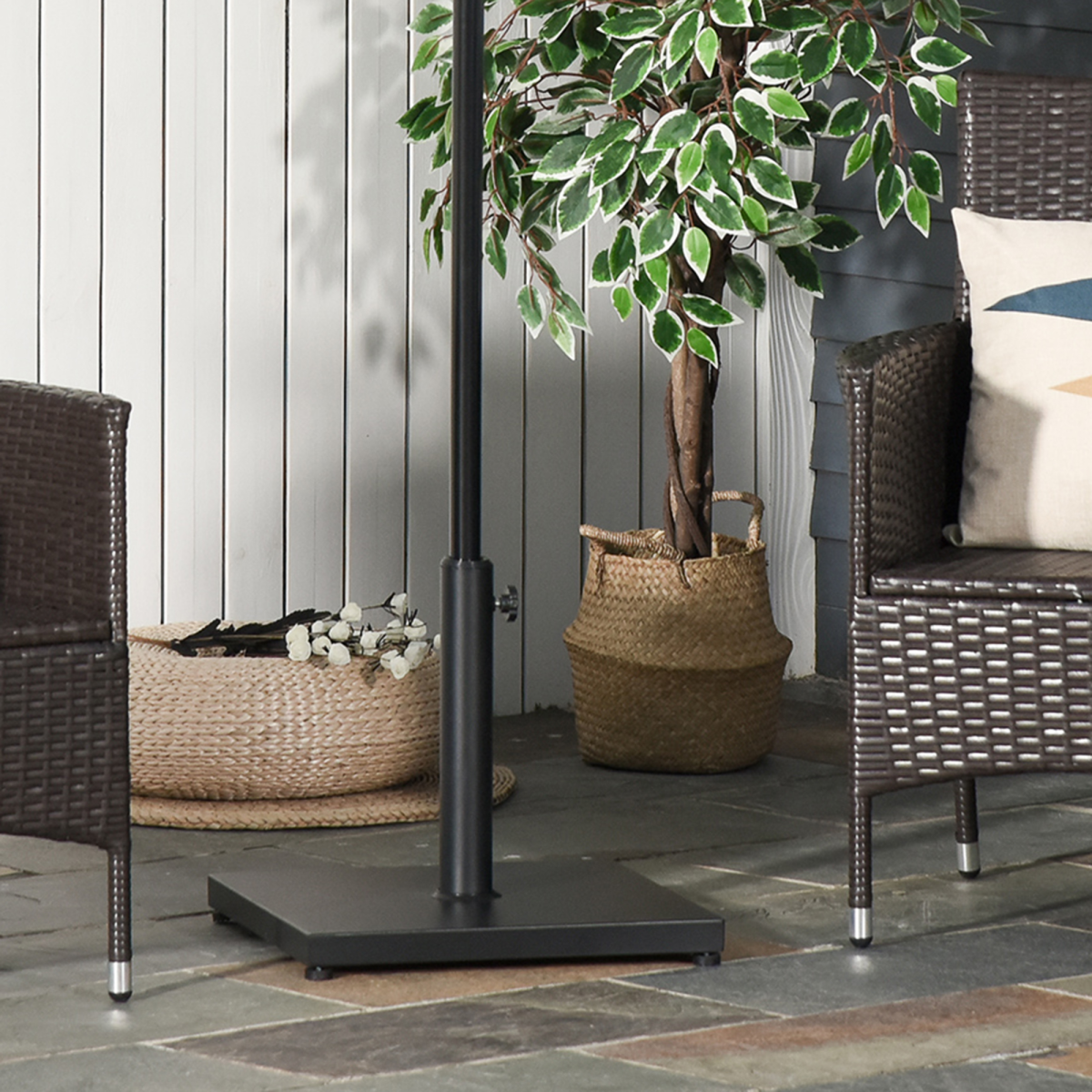 Outsunny Heavy Duty Adjustable Steel Parasol Base Black