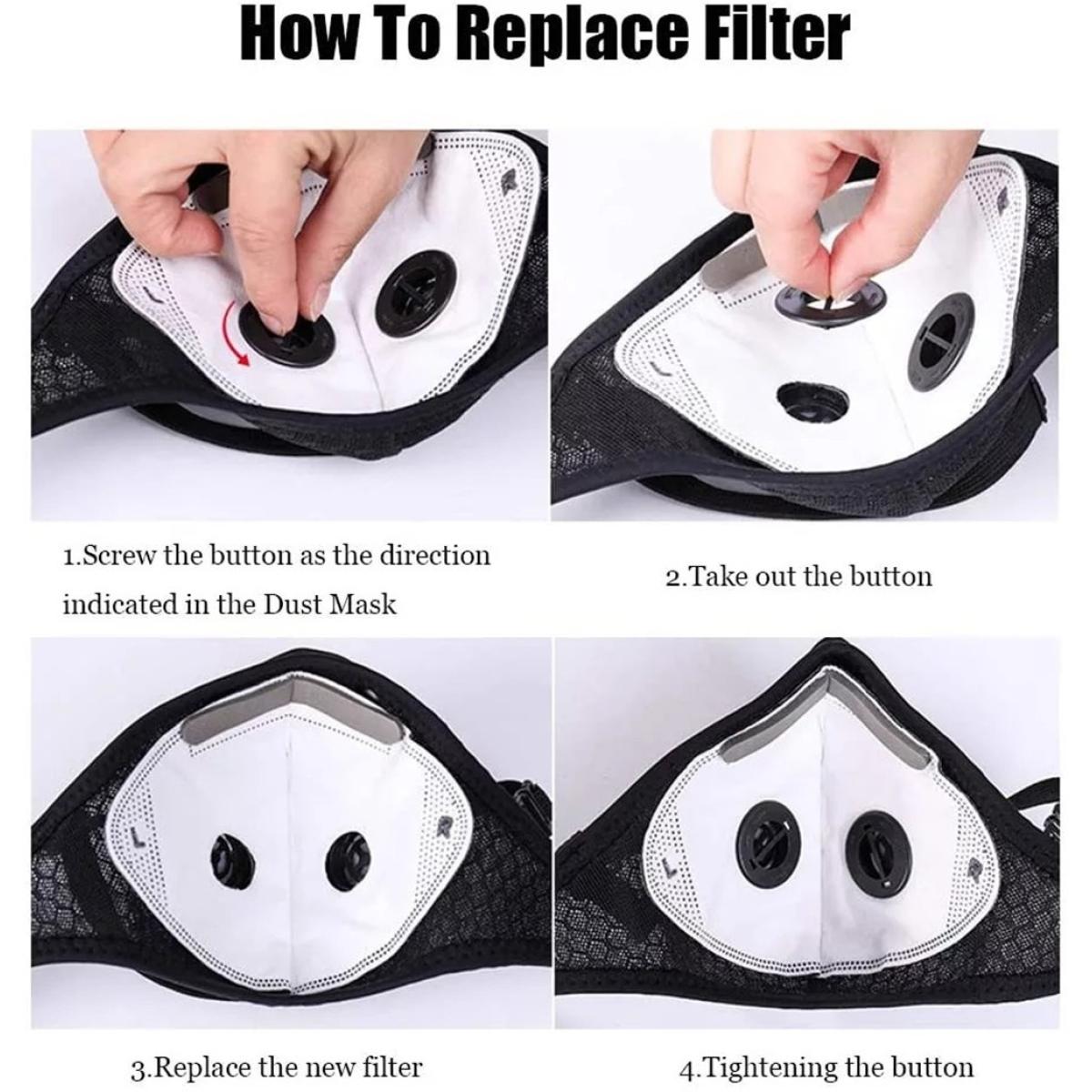 Reusable Half Face Cover Mask w/ Filter Cycling Outdoor Sport Face Mask Grey