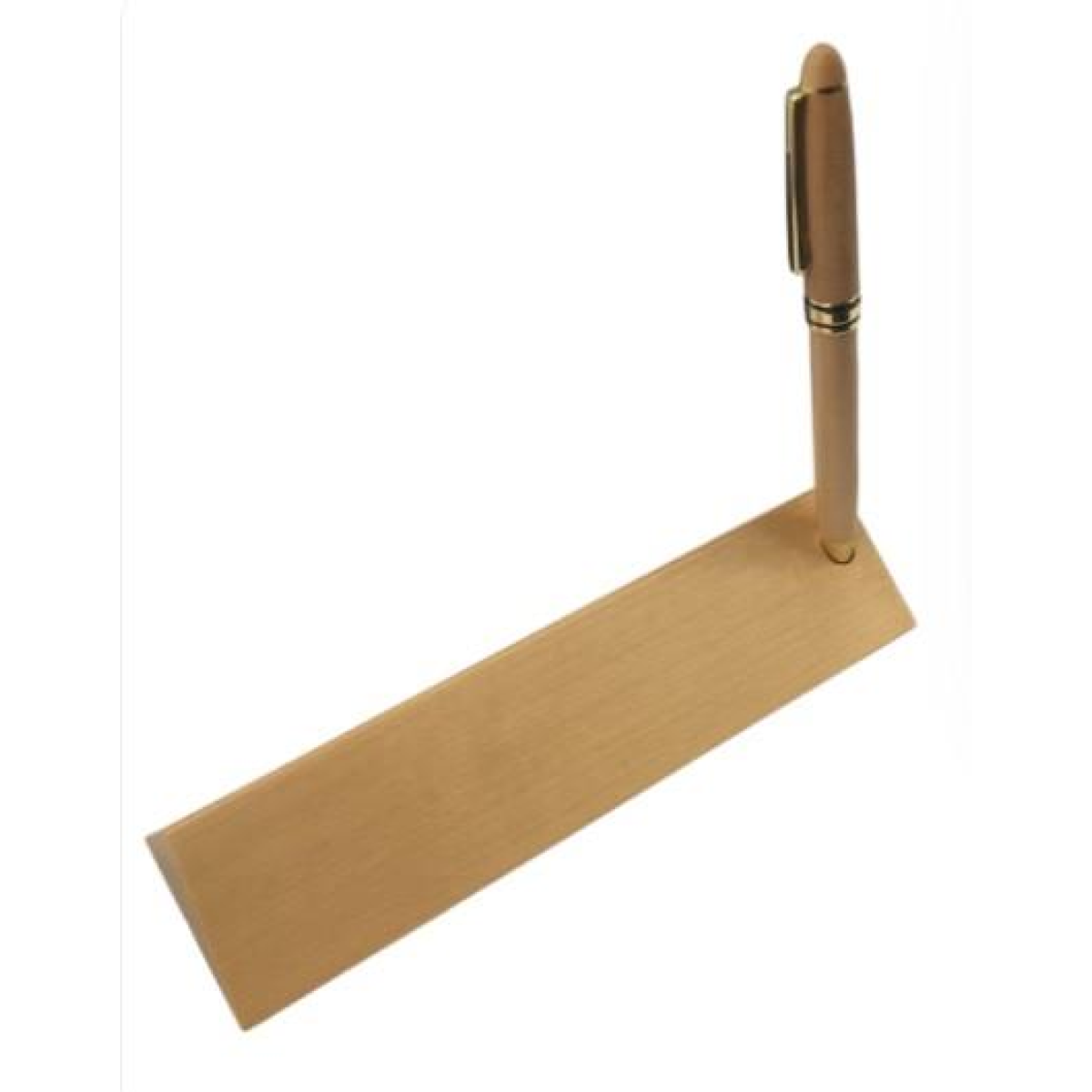 Imperial Wooden Light Brown Gold Trim Ball Pen With Handmade Triangle Wooden Box IMP309 - CLEARANCE MIGHT NEEDS RE-REFILL