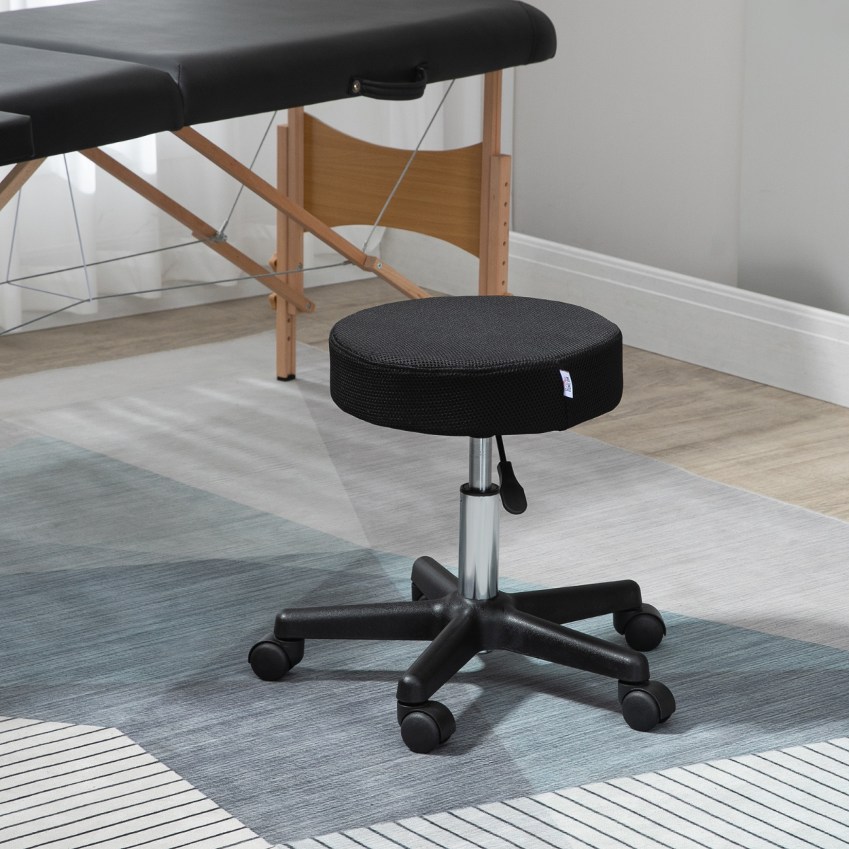 HOMCOM Swivel Adjustable Salon Stool with 3 Changeable Covers