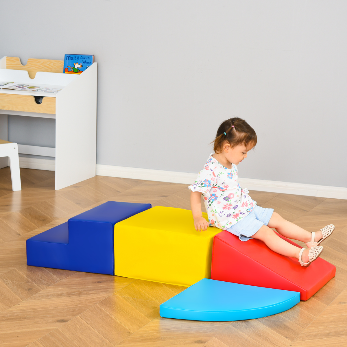 HOMCOM 4-Piece Soft Foam Toddler Climb & Crawl Play Set