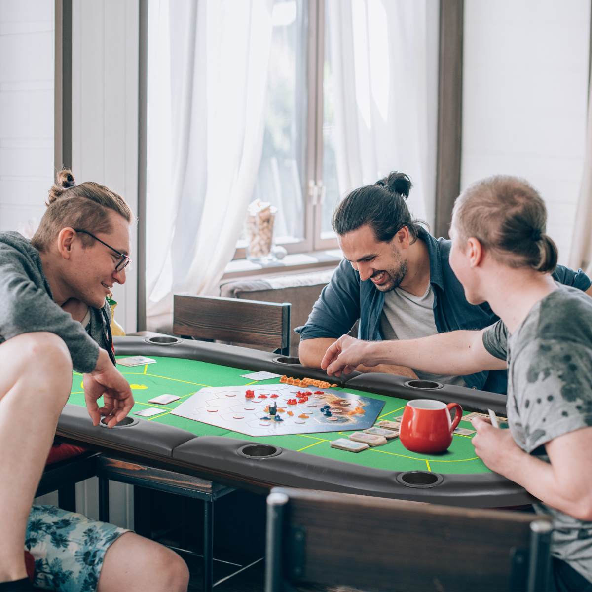 SPORTNOW Foldable 10-Player Poker Table Top with Cup Holders & Carry Bag
