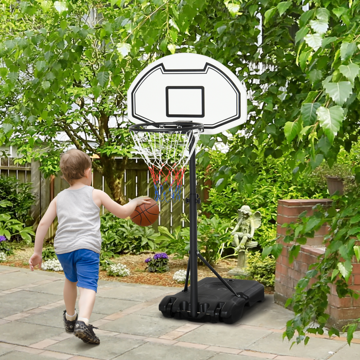 Basketball Stand and 94-123cm Height Adjustable Hoo For Pool Side HOMCOM