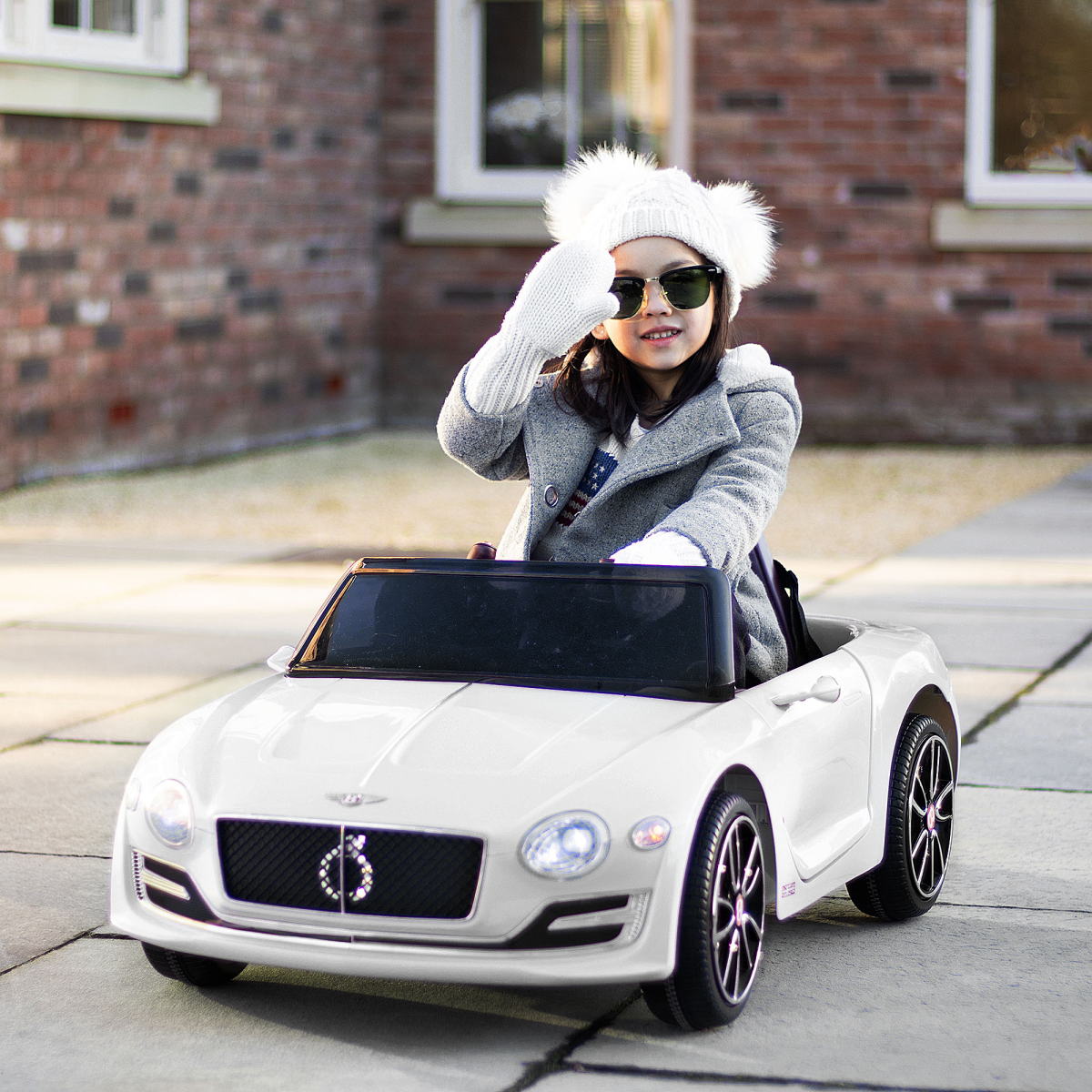 Bentley Style Electric Ride On Car with Twin Motors, Parental Remote Control, LED Lights, MP3 Player and Horn
