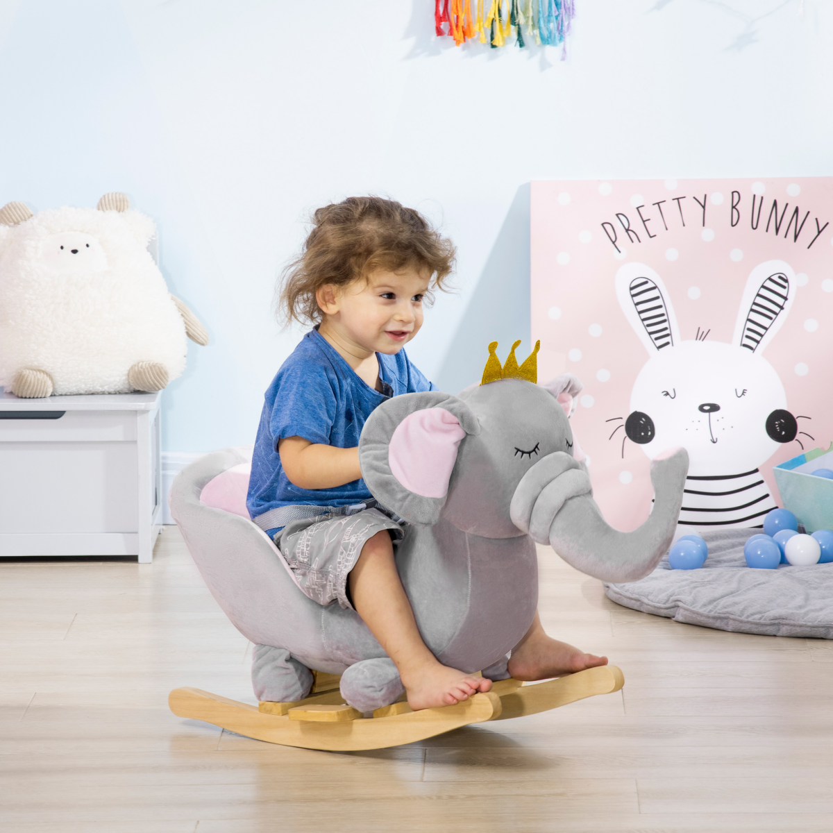 Baby Elephant Rocking Chair Rocker Toy with Sound, 18-36 Months