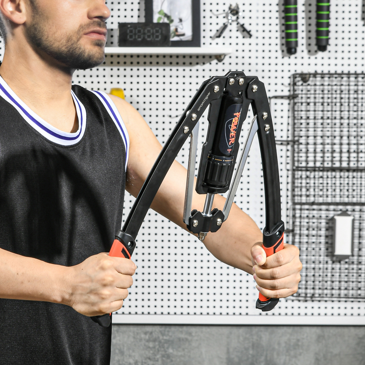 SPORTNOW Adjustable Resistance Upper Body Trainer, Steel Frame