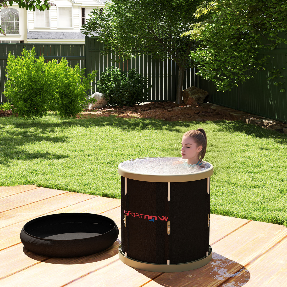 SPORTNOW 210L Portable Ice Bath Tub for Cold Water Therapy, Black