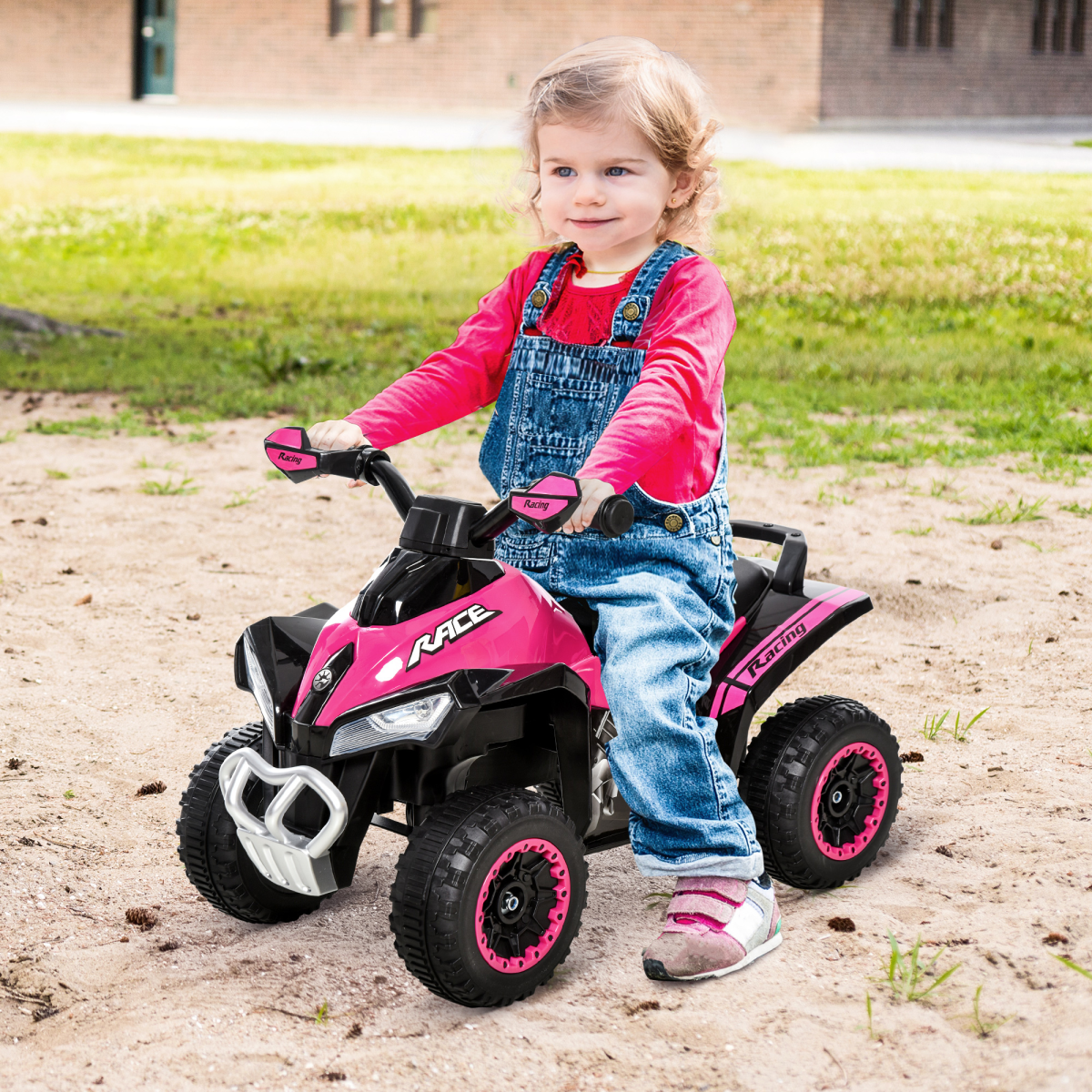 4-Wheel Toddler Foot-to-Floor Ride-On Car with Lights & Songs