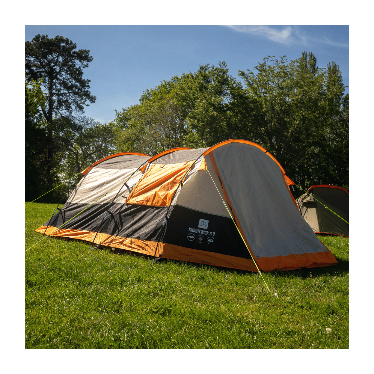 Knightwick 2.0S 3-Person Camping Tent with Darkened Bedroom & Canopy Poles