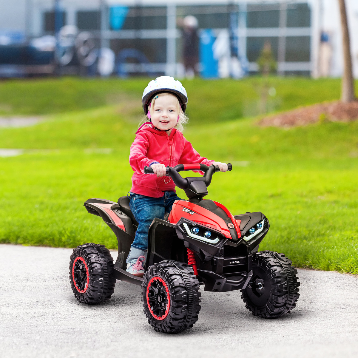 HOMCOM 12V Kids Electric Quad Bike Ride On ATV, LED Lights, 3-5 Years