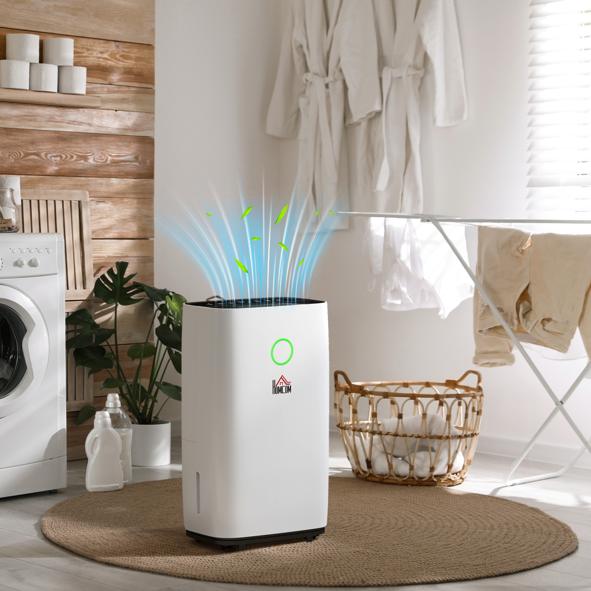 HOMCOM 16L/Day Quiet Portable Dehumidifier for Home & Laundry Room