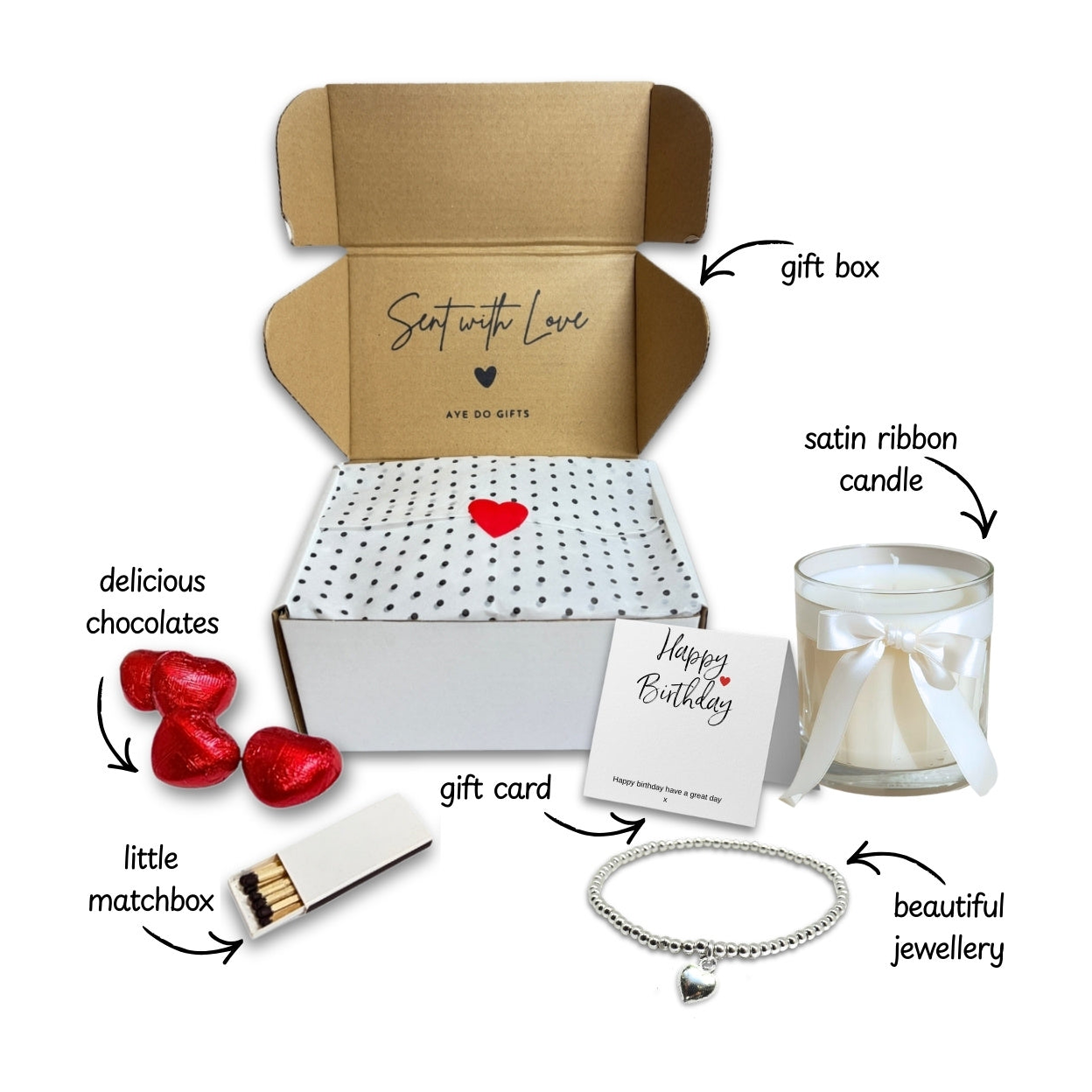 Small Best Friend Gift Hamper | Bracelet, Chocolates & Candle