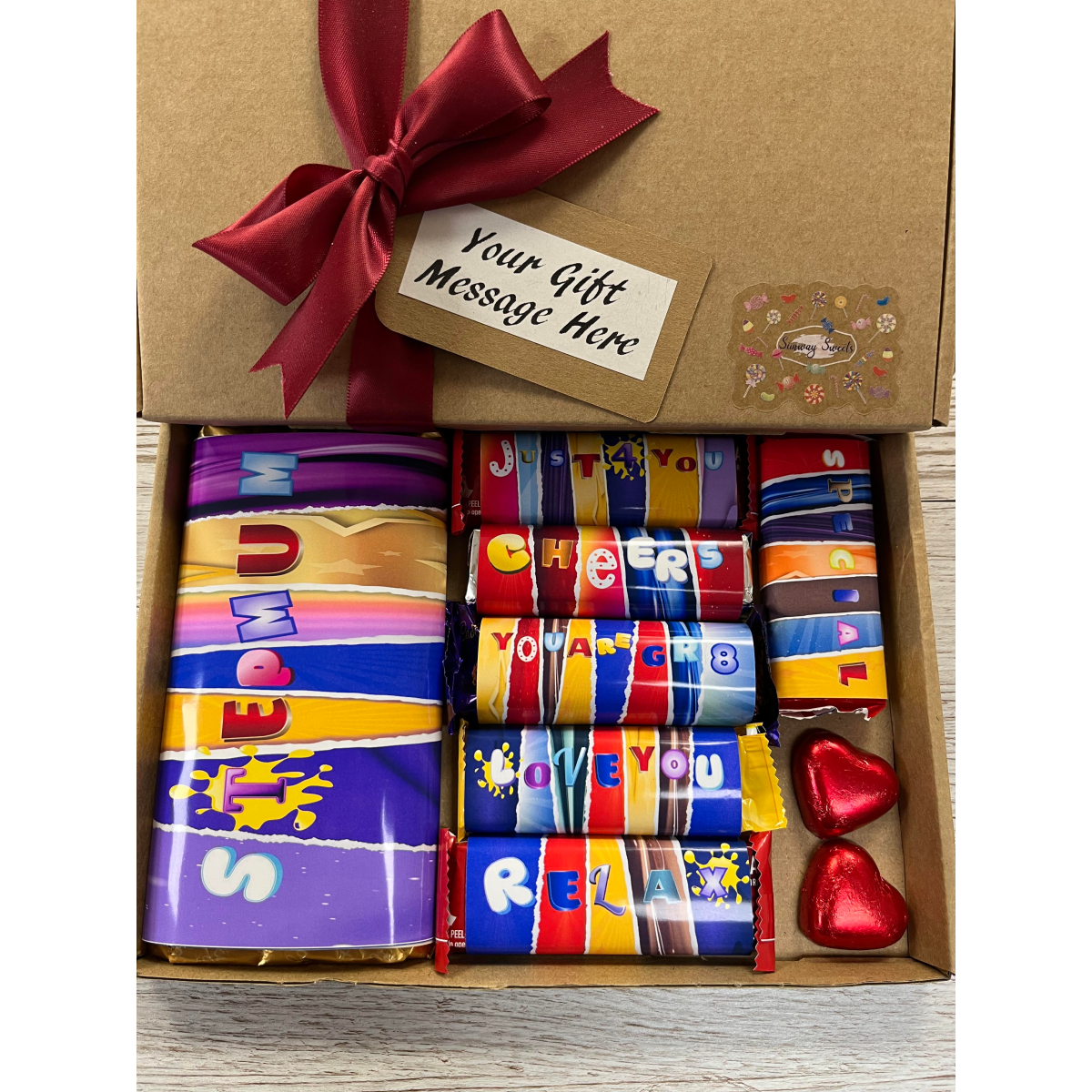 Mother’s Day Step Mum Gift Box Chocolate Bars & Novelty Wrapper Selection