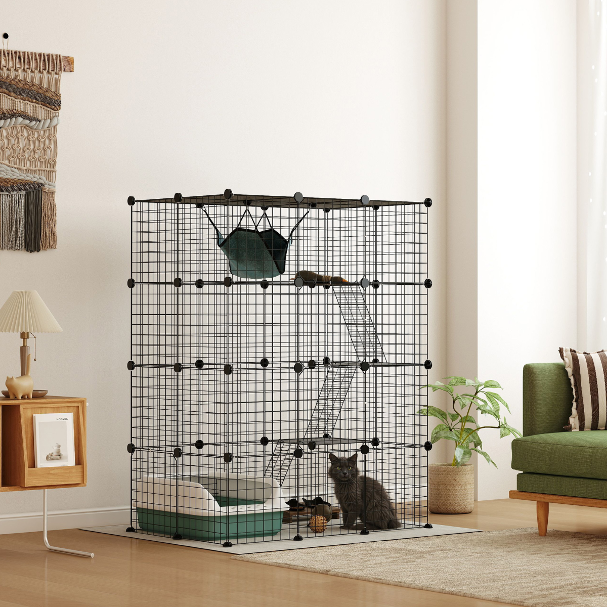 PawHut Four-Tier Customisable Cat Playhouse for Up to 3 Cats