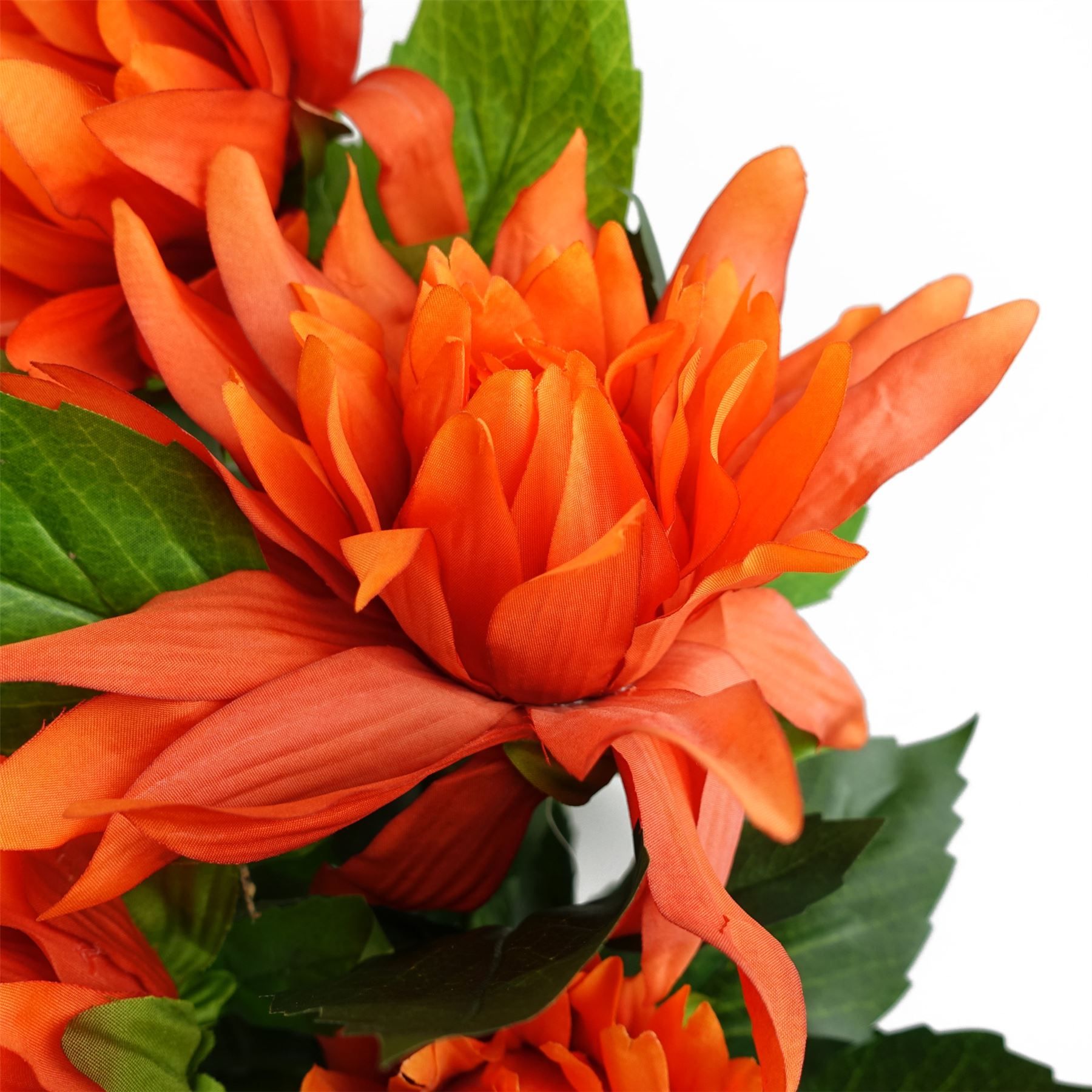 Leaf 55cm Artificial Red Dahlia Pinnata in Decorative Pot