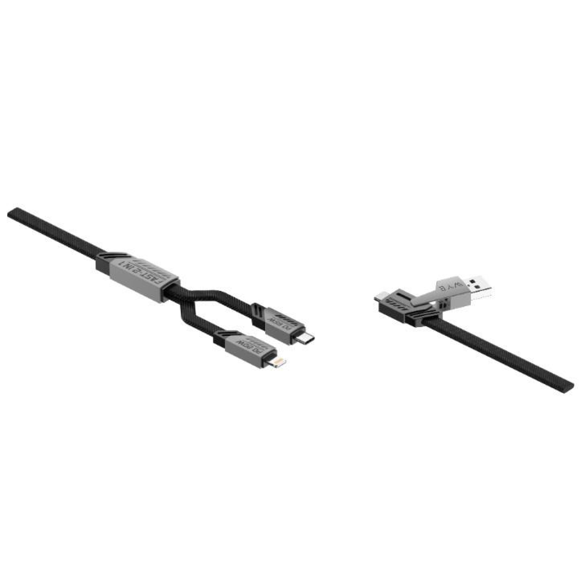 WYEFLOW 4-In-1 Fast Charging Data Cable for Charging Two Devices at Once