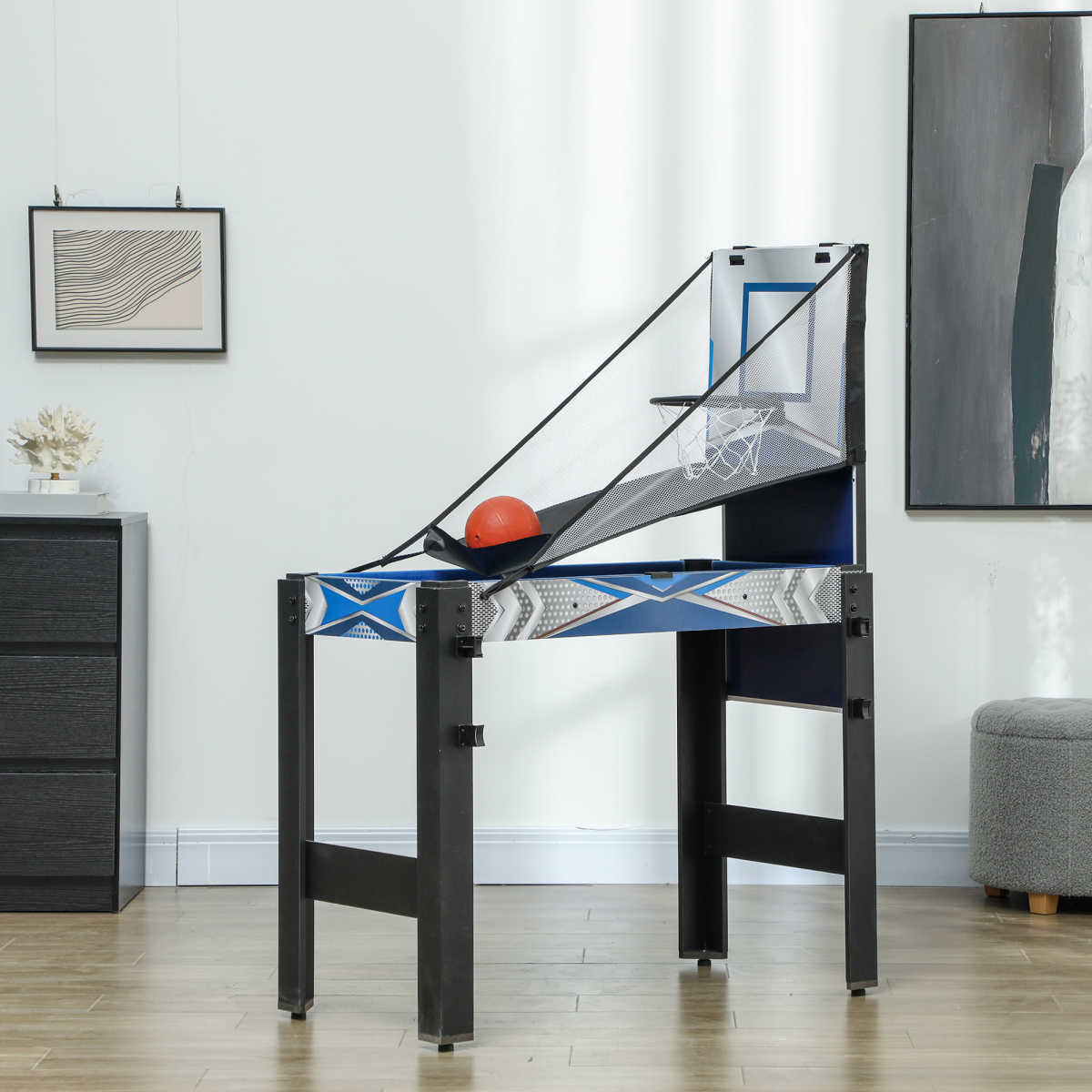 SPORTNOW 5-in-1 Game Table Combo for Kids, Blue