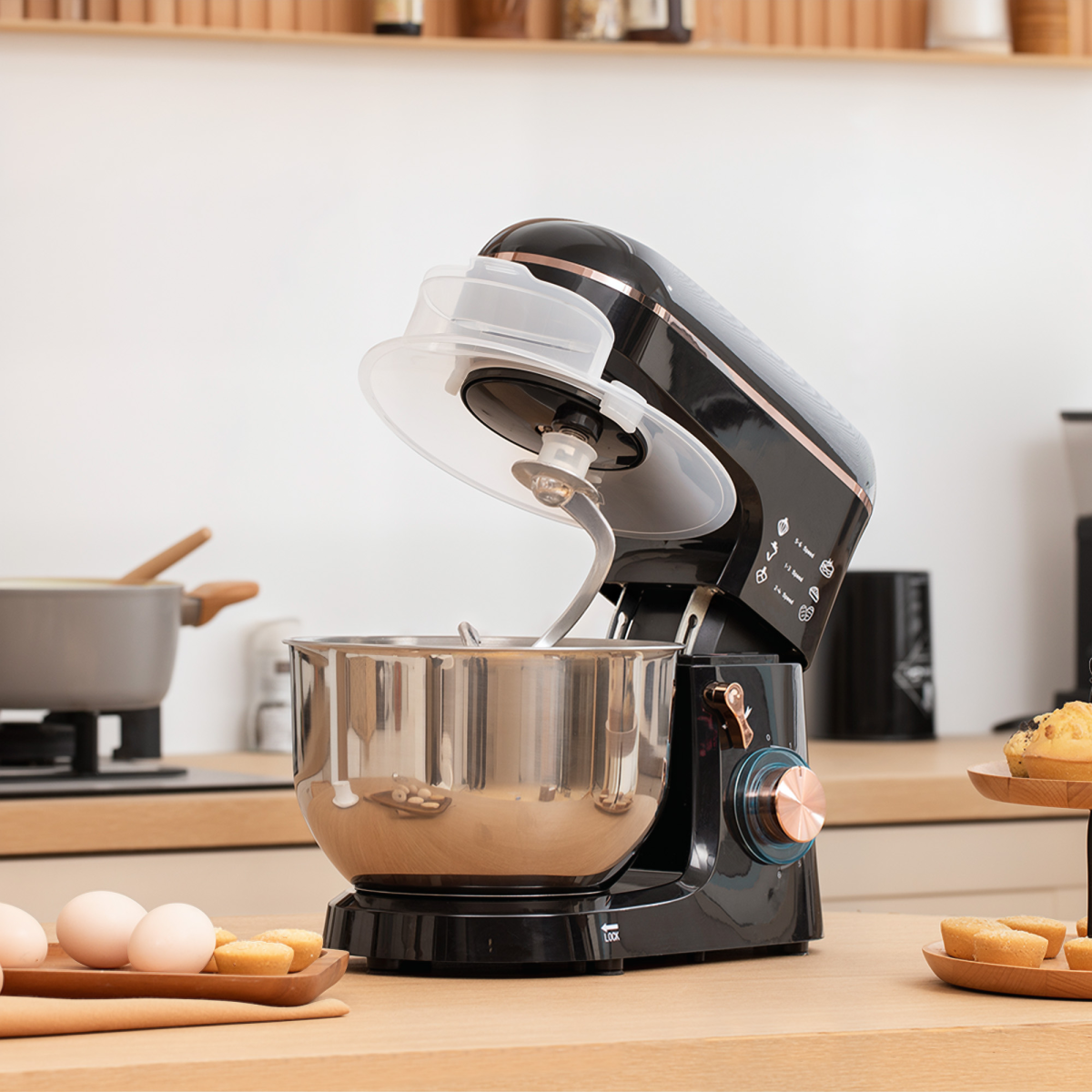 HOMCOM 1400W 5L Stand Mixer with 6 Speeds, Pulse & Tilt-Head