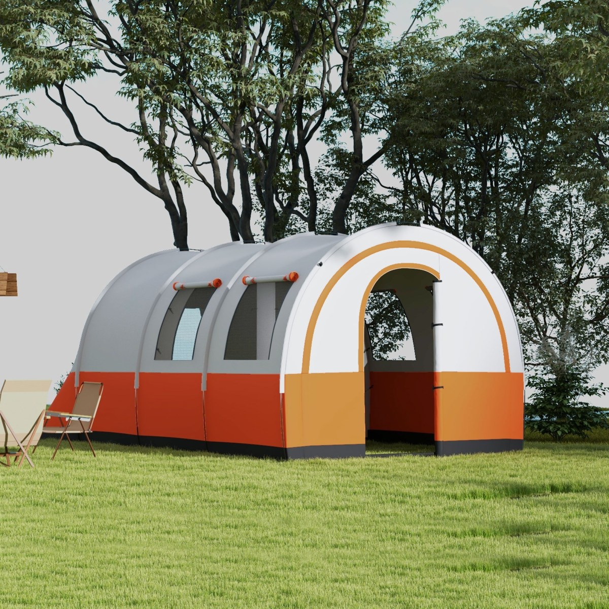 Outsunny 5-6 Person Waterproof Family Camping Tent, 3000mm