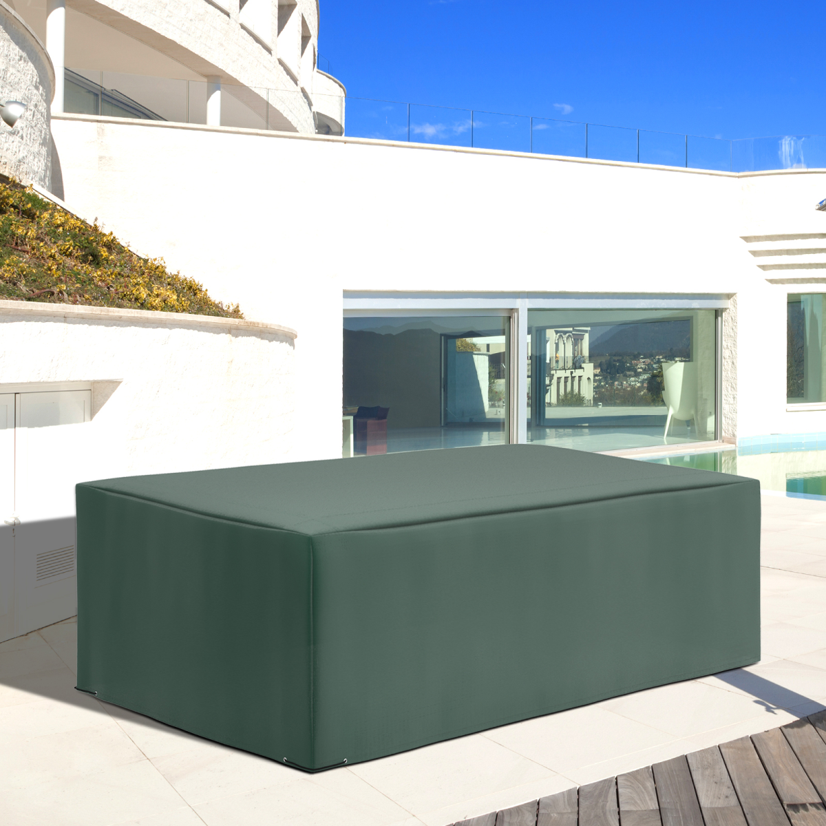 Outsunny 255x142cm Rectangular Sofa Set Cover, Water & UV Resistant