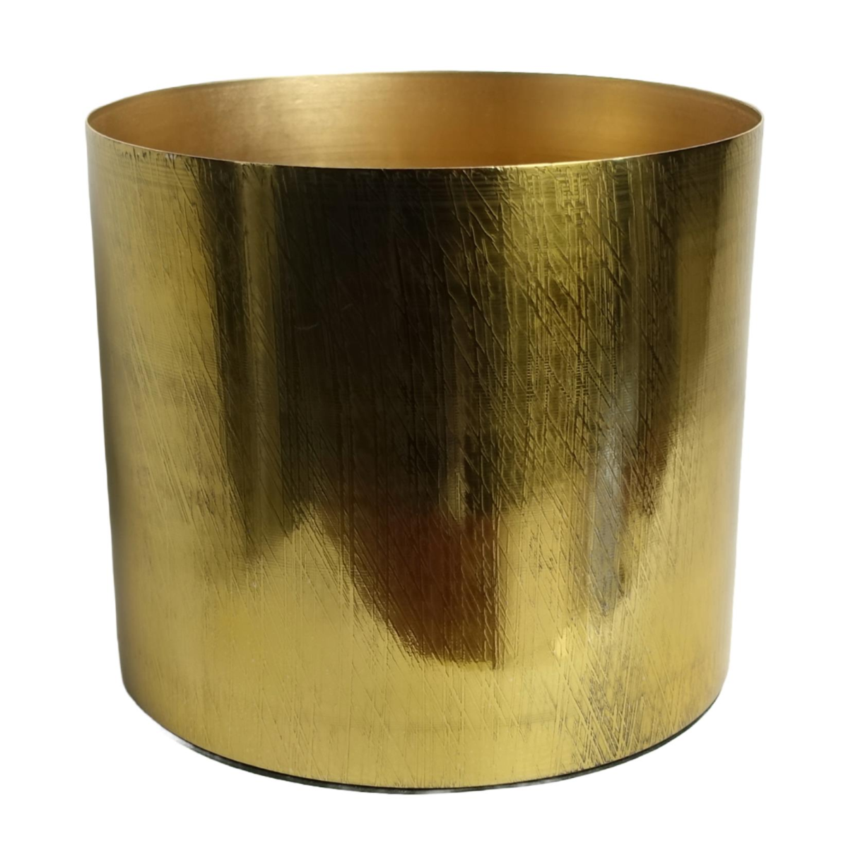Leaf 20cm Wide x 18cm High Gold Etched Metal Planter