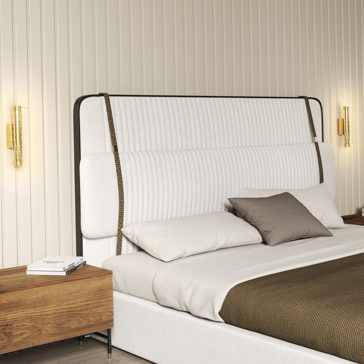 HOMCOM 2 Pack LED Geometric Wall Light, Gold Tone, Indoor