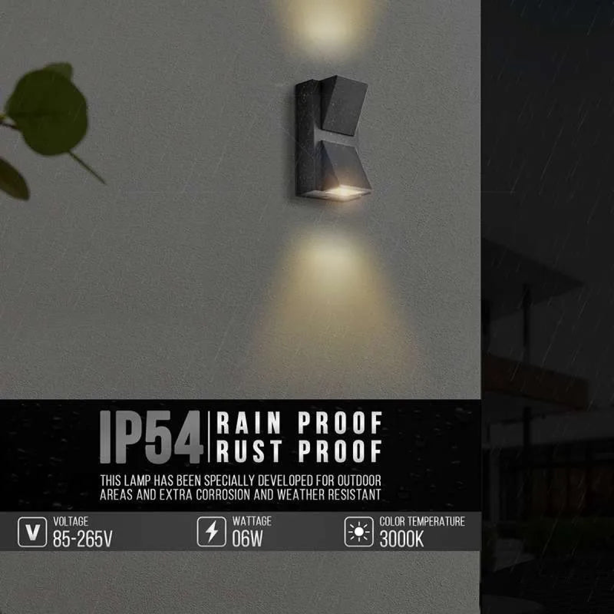 6W LED Outdoor UP Down Wall lamp IP54 Aluminum Exterior ~4960