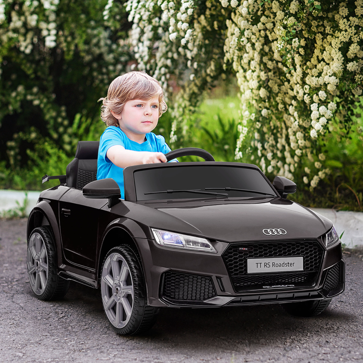 Licensed Audi TT RS 12V Electric Ride On Car with Remote Control, Headlights and MP3 - Black