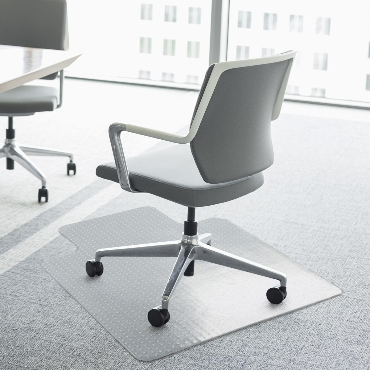 Office Carpet Protector Lipped Chair Mat, Non-Slip Frosted Top with Spiked Back for Carpet