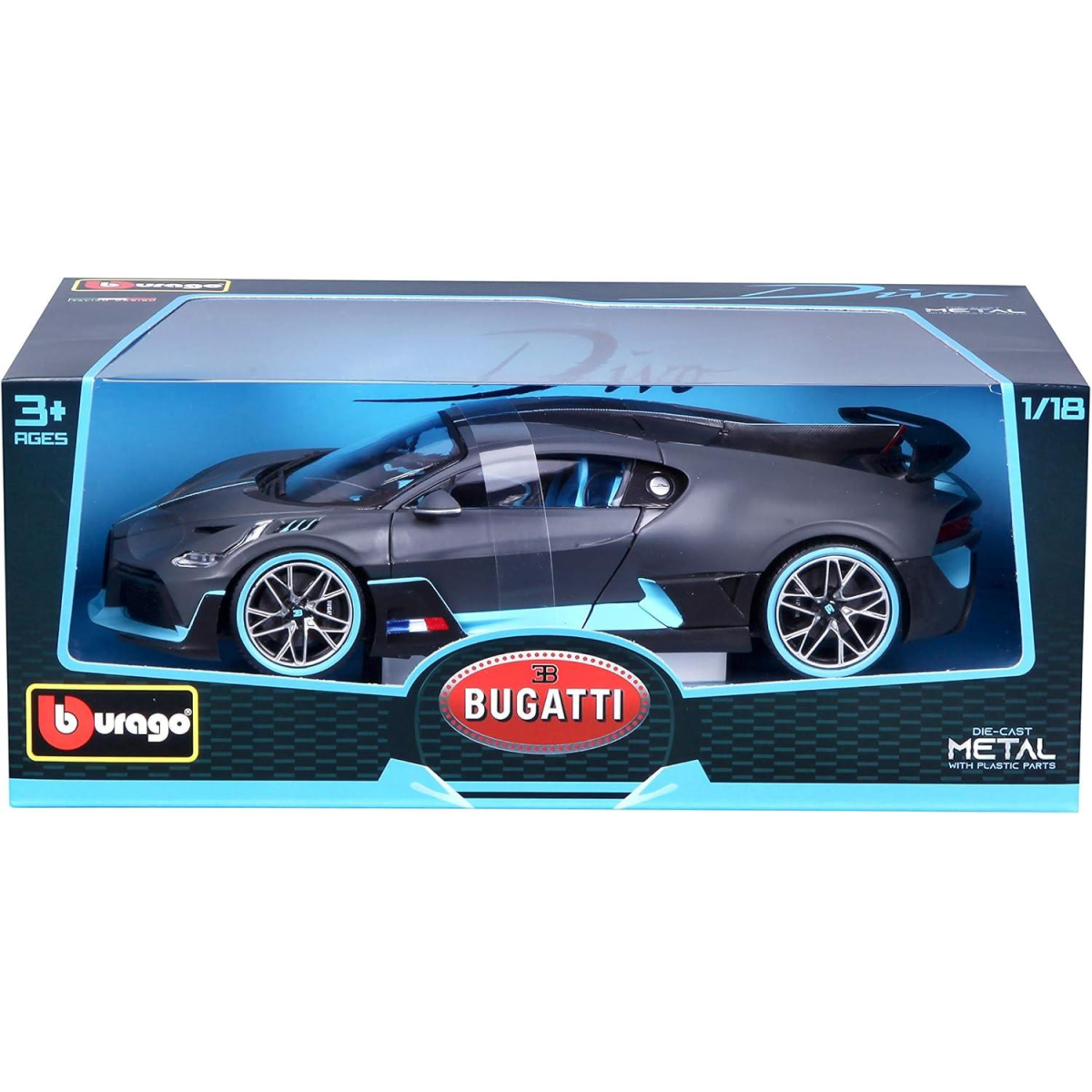 Burago 1:18 Bugatti Divo Flat Dark Grey Die Cast