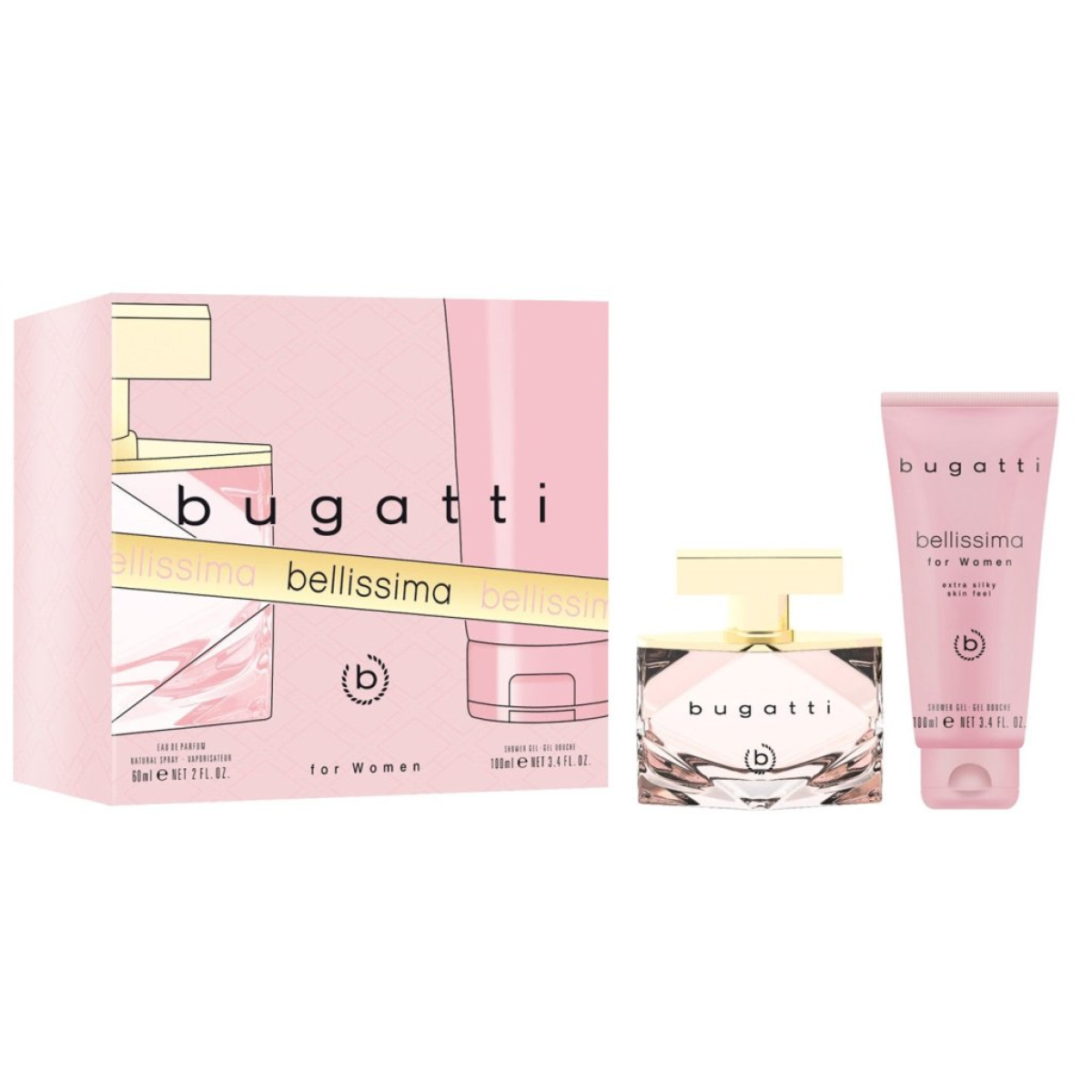 Bugatti Bellissima for Women Gift Set: EDP 60ml + Shower Gel 100ml (New)