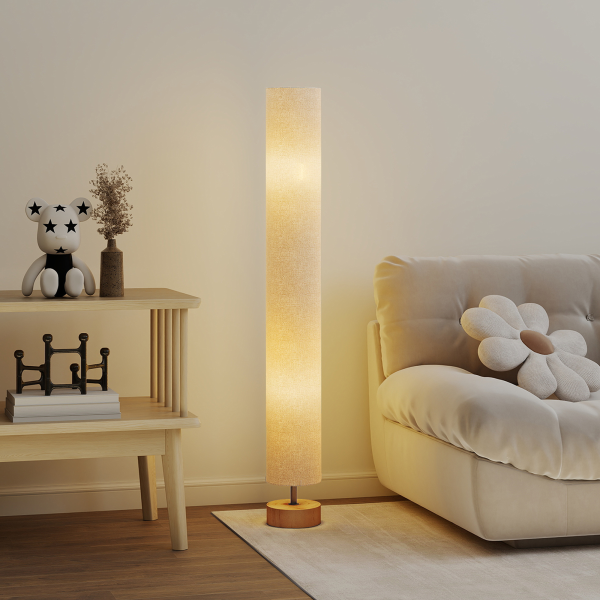HOMCOM LED Floor Lamp, Adjustable 3000K/4500K/6500K, Black