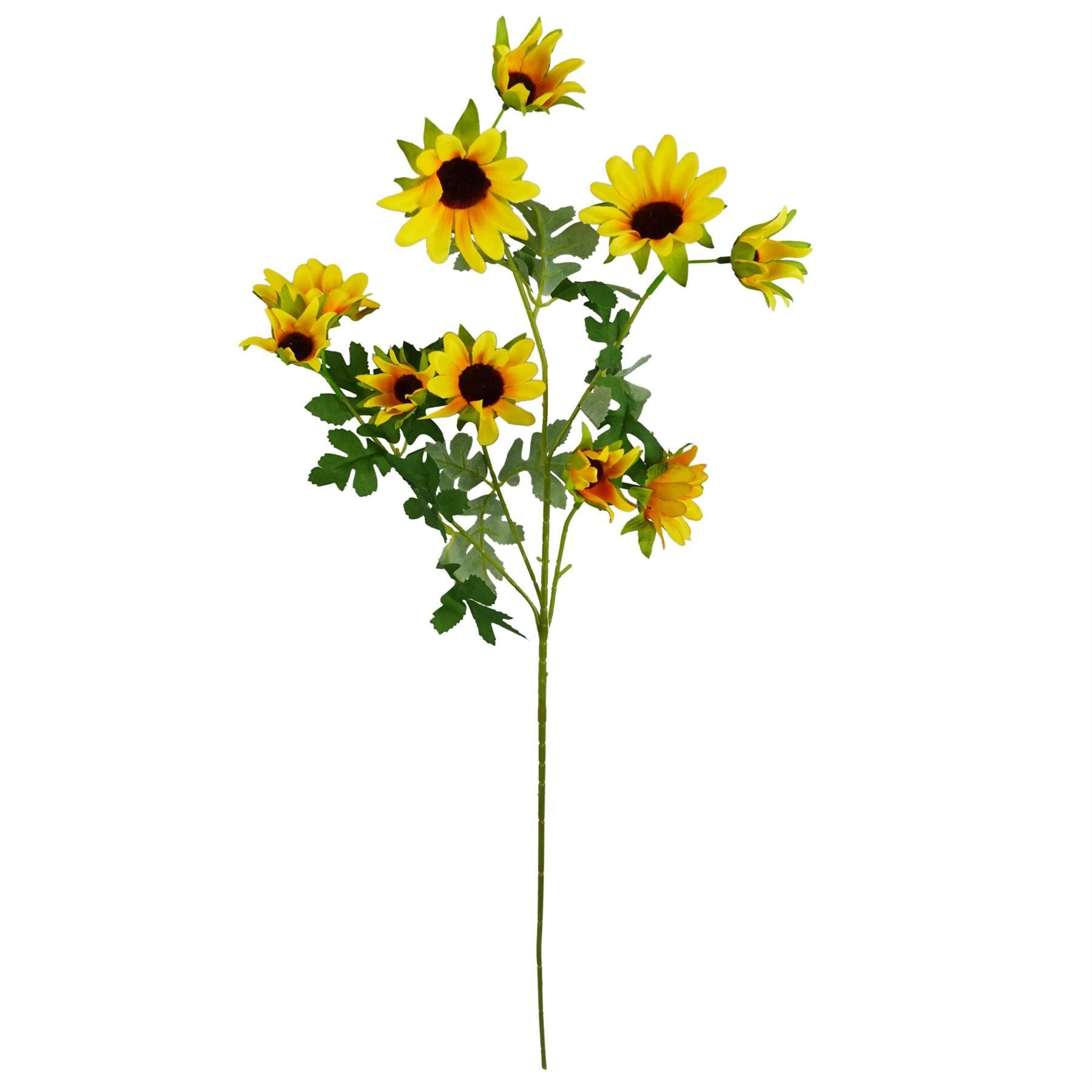Leaf Pack of 6 70cm Artificial Yellow Daisy Flower Spray