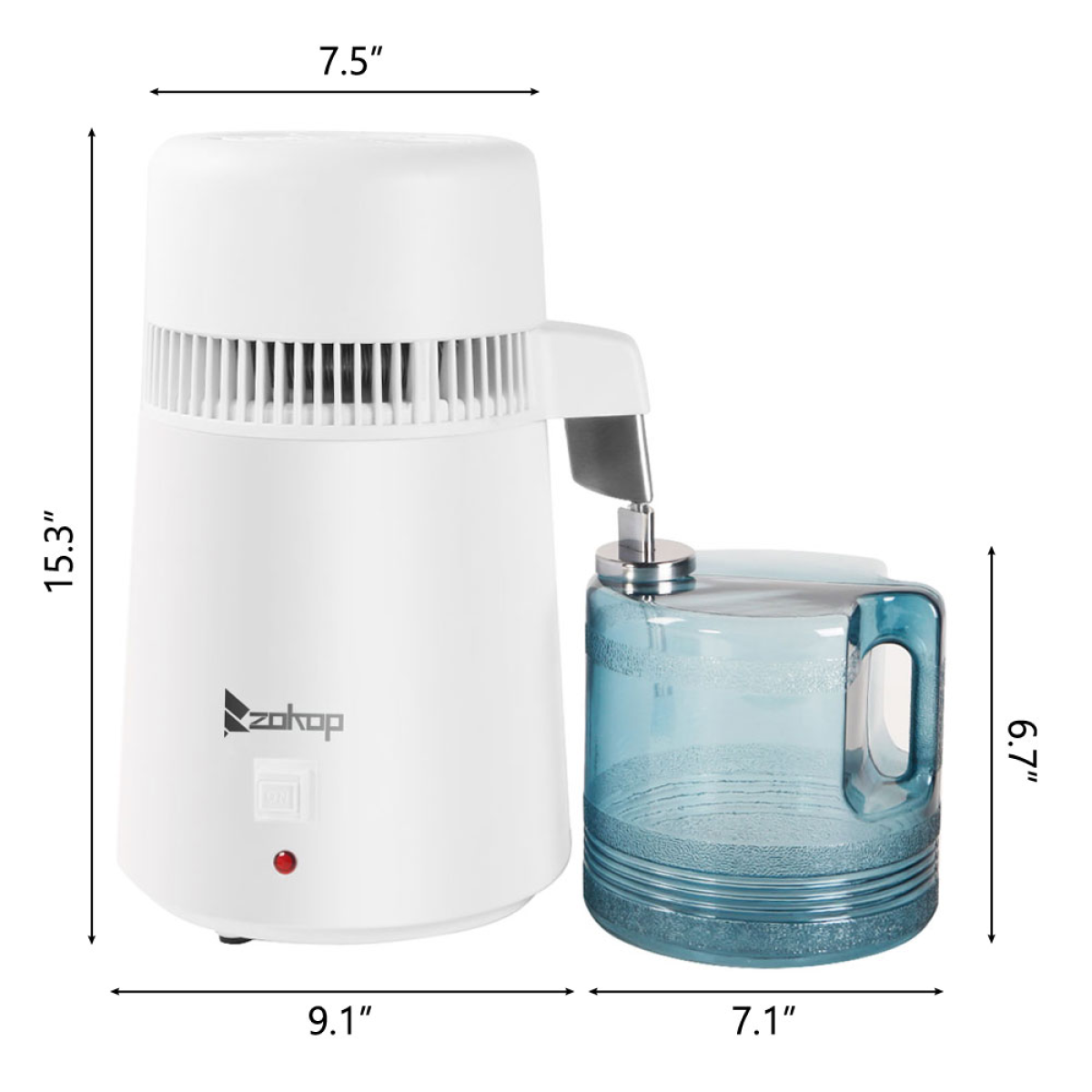 【Same Code:94286132】British Standard ZB-1 4L Distilled Water Machine 220V 750W with New Thermostat and Plastic Bottle (Natural Color)