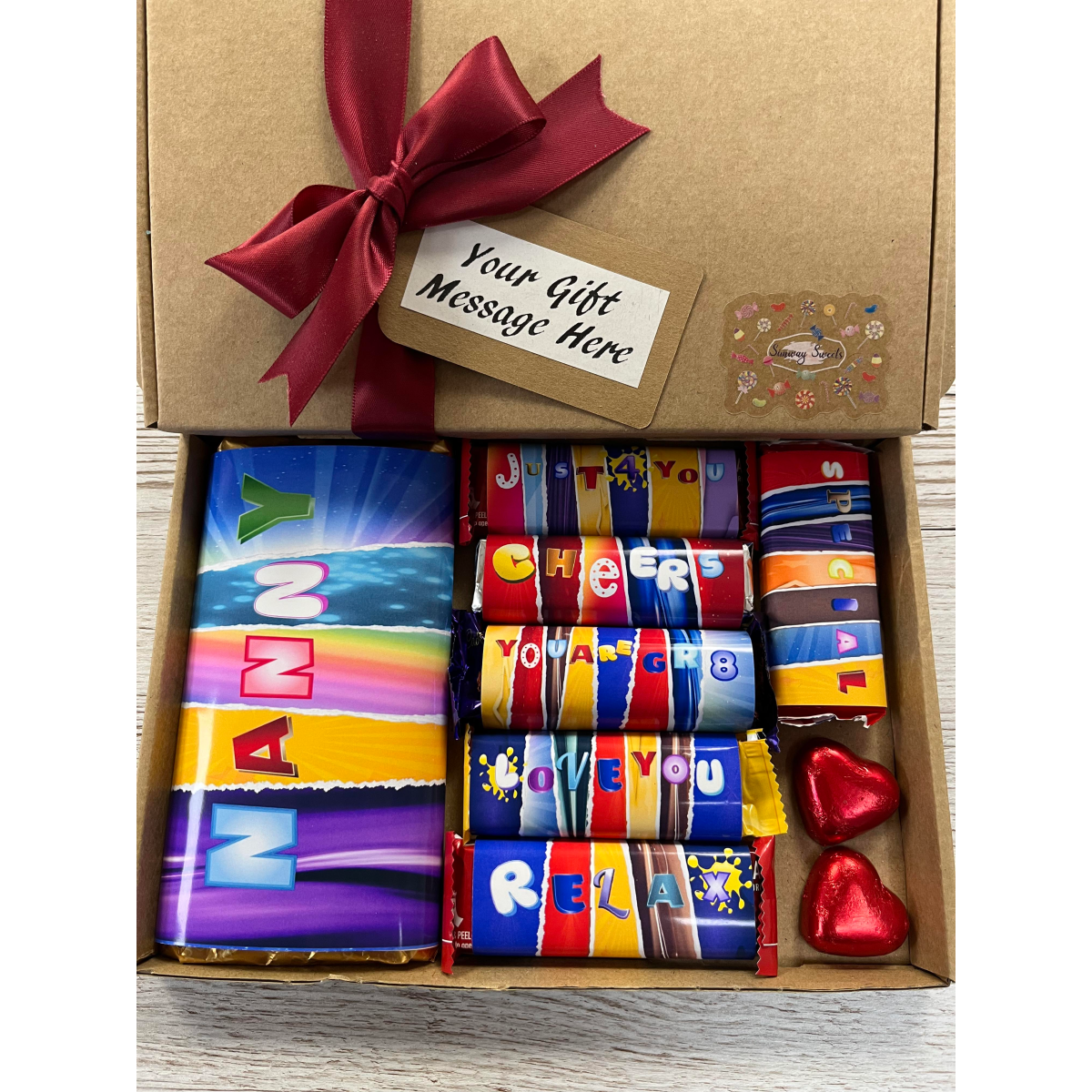 Mother’s Day Fun Chocolate Bar Wrapper Gift Box with Assorted Sweets (Nanny)