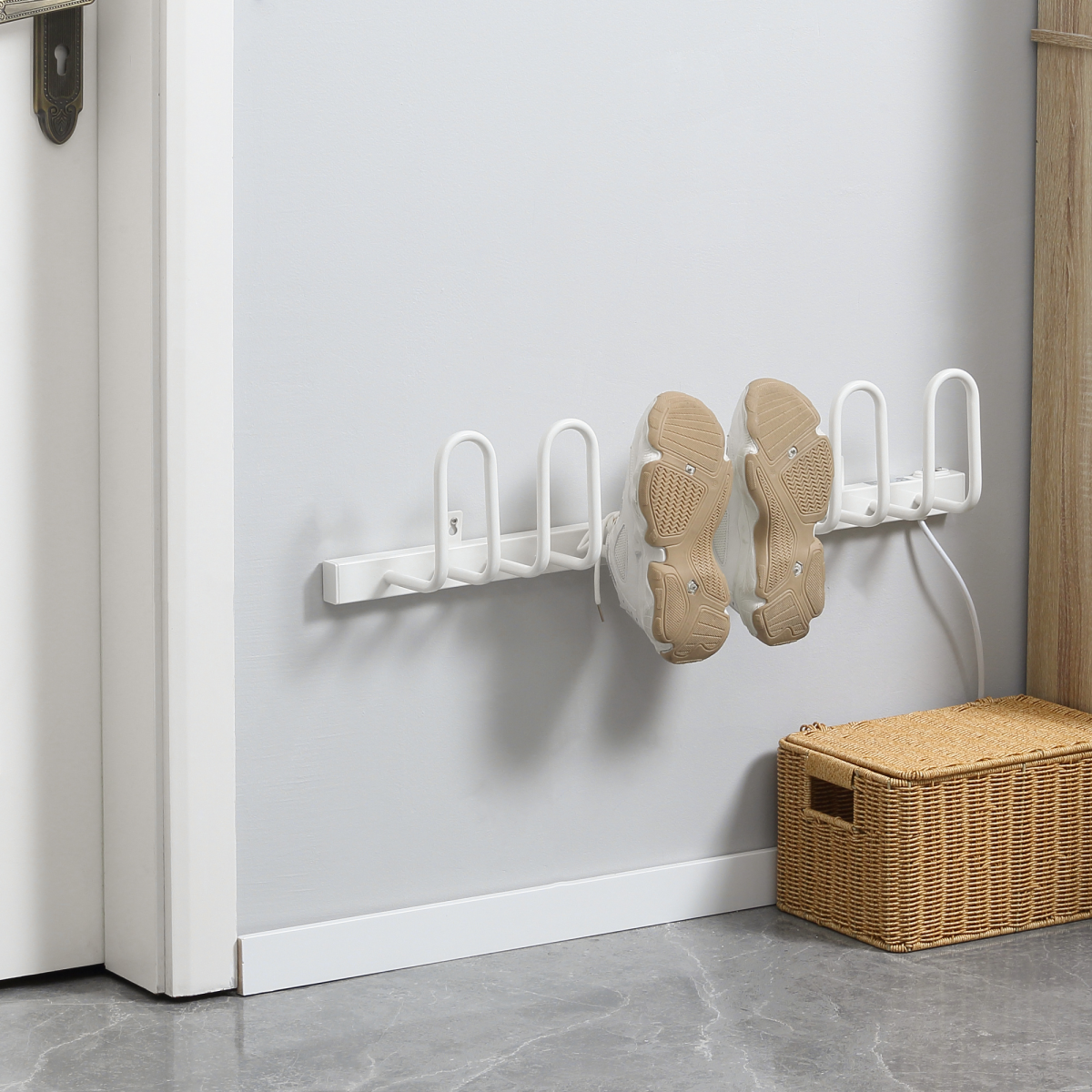 Wall Mounted Electric Shoe Dryer Shoe Warmers for Boots 3 Pairs White HOMCOM