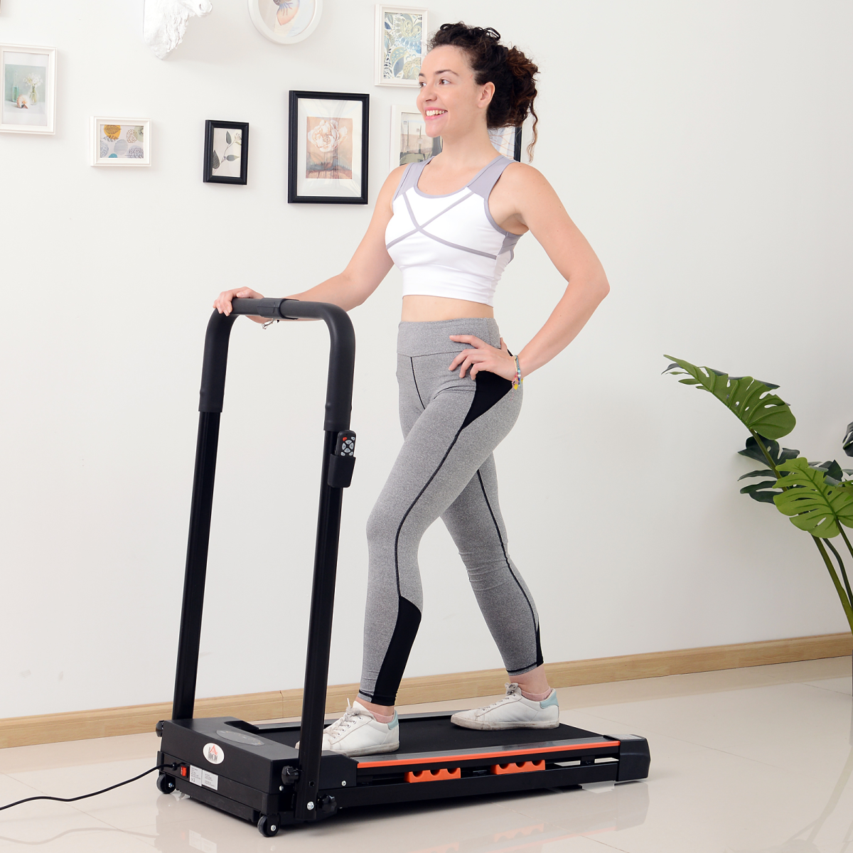 Folding Motorized Treadmill with Remote Control, 1-6 km/h