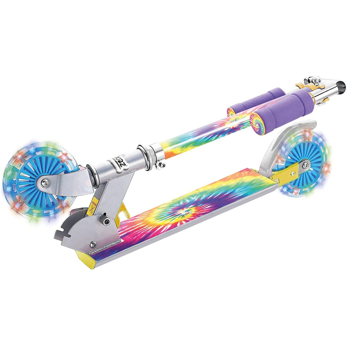 Ozbozz TIE DYE Scooter with Flashing Wheels, Rainbow SV20890