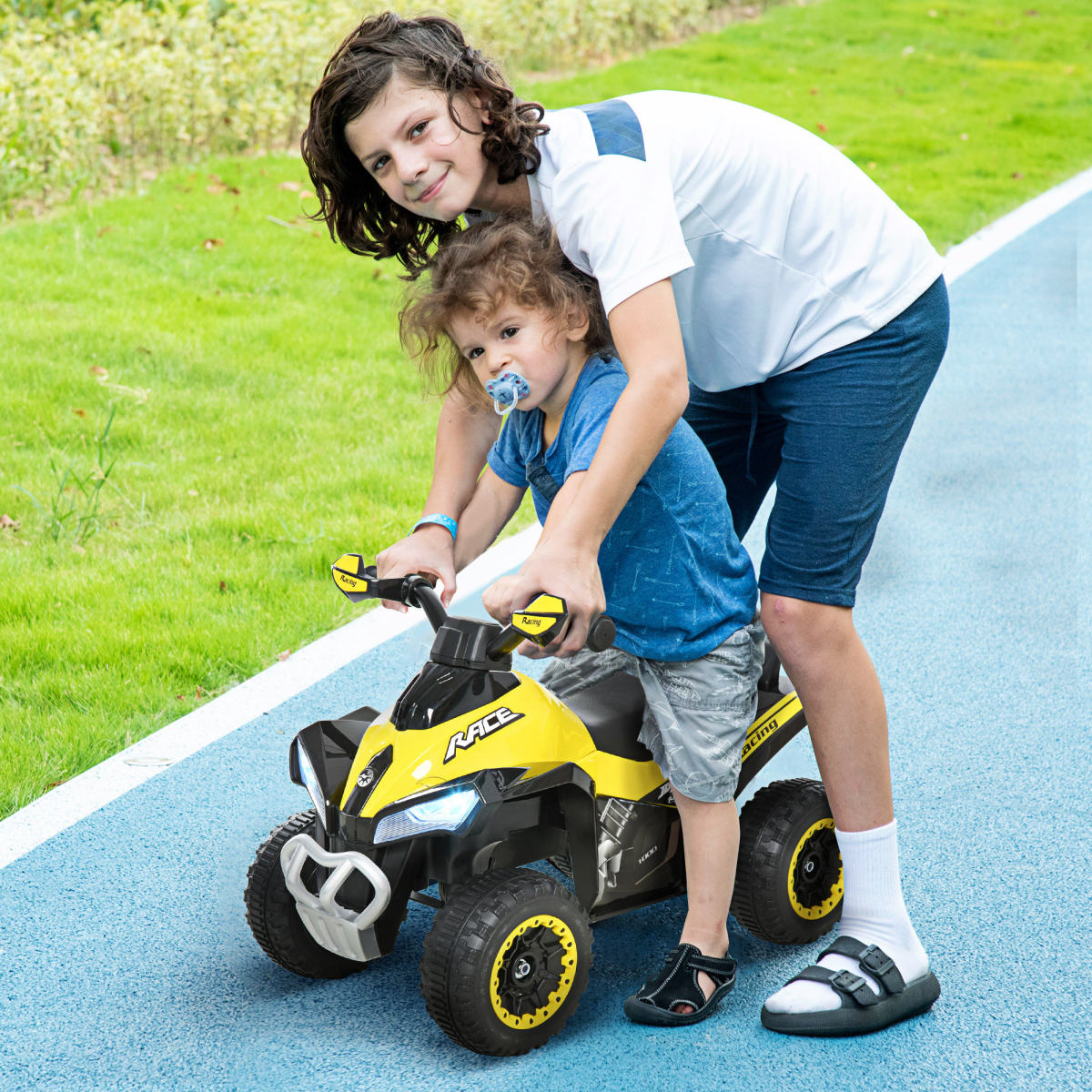 Toddler Quad Ride-On Car, Foot-to-Floor, Lights & Music