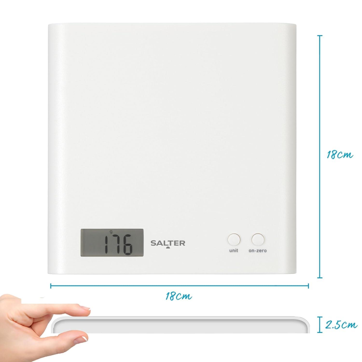 Salter Arc Scale White Electronic Kitchen Food Scale 3Kg