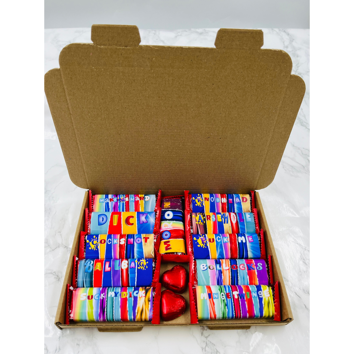 Simway Sweets 11-Pack Novelty Rude Mismatched Wrapper Chocolate Box